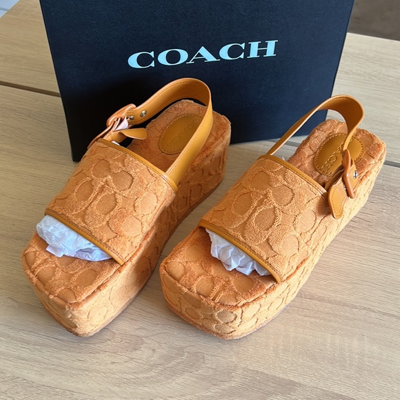 NIB Coach Noelle Terry Cloth Sandals - Picture 6 of 12